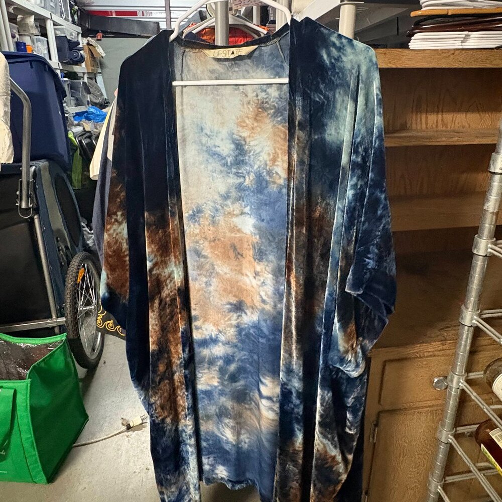 Upstate Natural Tie-Dye Open Tunic, Size L